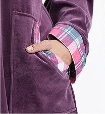 Szlafrok damski kod 289 LUNA welur wrzosowy - kieszeń