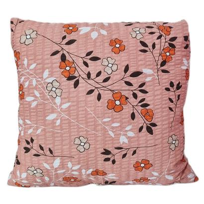 Poszewka z kory 40x40 ciemnołososiowa roślinna łączka