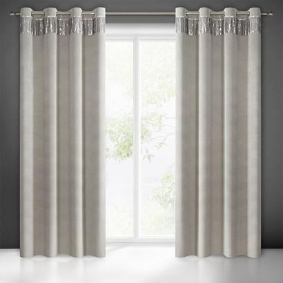 Zasłona gotowa na przelotkach JASPER 140x250 Eurofirany srebrna