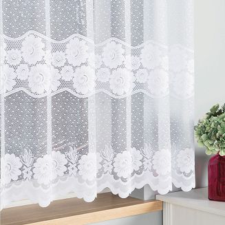 Firanka żakardowa gotowa na żabki OKSANA 300x160 biała