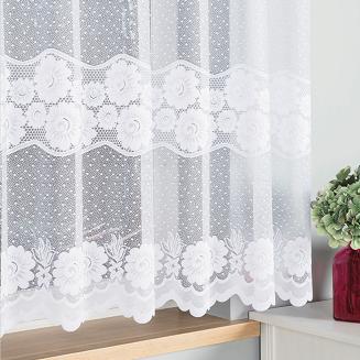 Firanka żakardowa gotowa na żabki OKSANA 300x160 biała