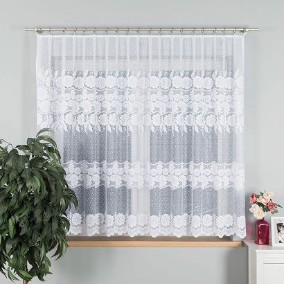 Firanka żakardowa gotowa na żabki OKSANA 300x160 biała