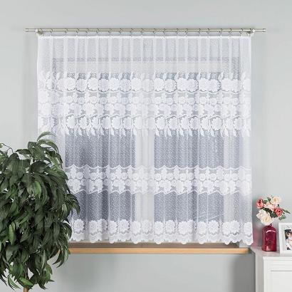 Firanka żakardowa gotowa na żabki OKSANA 300x160 biała