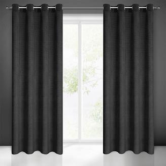 Zasłona gotowa na przelotkach ELIZA 140x250 Eurofirany czarny