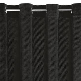 Zasłona gotowa na przelotkach ELIZA 140x250 Eurofirany czarny