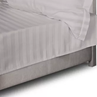 Prześcieradło satyna bambusowo-bawełniana STRIPE GREY 160x240 Darymex jednokolorowe szare