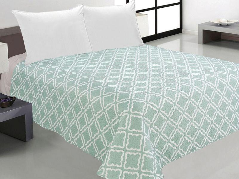 Narzuta dekoracyjna TAVIRA 170x210 błękitna niebieska kremowa ciasteczka