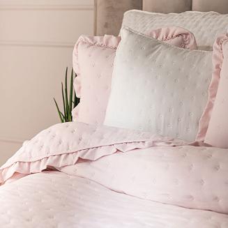 Narzuta dekoracyjna z falbaną WERONA 170x210 różowa
