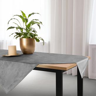 Obrus dekoracyjny SOFT 85x85 welurowy popielaty