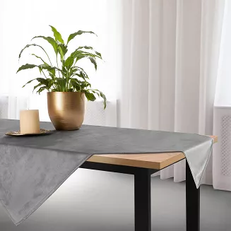 Obrus dekoracyjny SOFT 85x85 welurowy popielaty