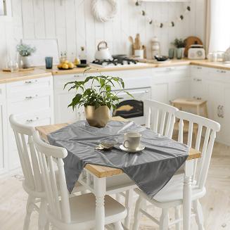 Obrus dekoracyjny SOFT 85x85 welurowy popielaty