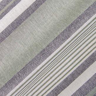 Pościel bawełniana DOKYA 220x200 NATURAL Darymex ecru, szare, zielone paski