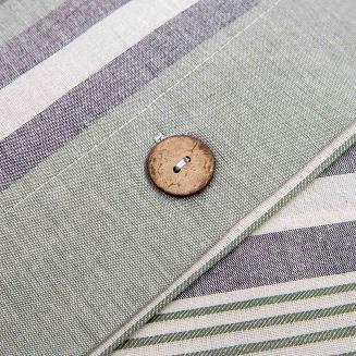 Pościel bawełniana DOKYA 220x200 NATURAL Darymex ecru, szare, zielone paski