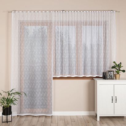 Firanka żakardowa gotowa na szelkach EVA 140x240 biała