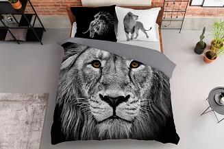 Pościel bawełniana 200x220 NATURA szary lew