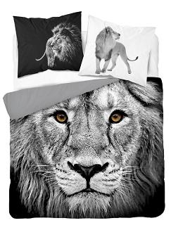 Pościel bawełniana 200x220 NATURA szary lew