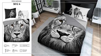 Pościel bawełniana 200x220 NATURA szary lew