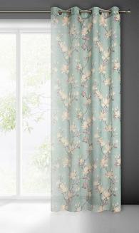 Zasłona gotowa na przelotkach LUNA 140x250 Eurofirany miętowy/różowy