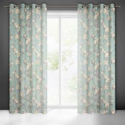 Zasłona gotowa na przelotkach LUNA 140x250 Eurofirany miętowy/różowy