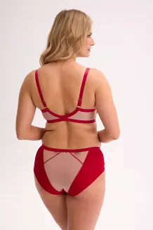 Biustonosz z koronką GAIA Semi-Soft Aina 1273 półusztywniany czerwony mokka