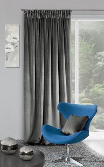 Zasłona gotowa na taśmie VILLA 140x270 Eurofirany grafitowy