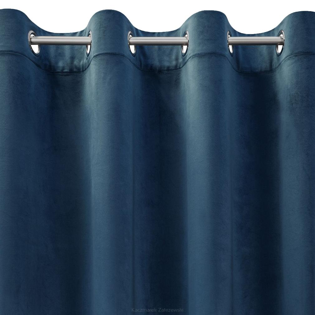 Zasłona gotowa na przelotkach ROSA 140x250 Design91 granatowy