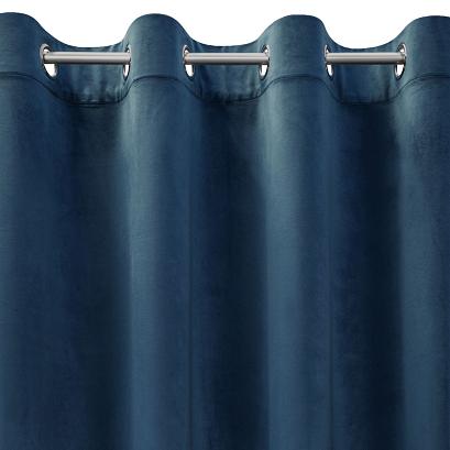 Zasłona gotowa na przelotkach ROSA 140x250 Design91 granatowa