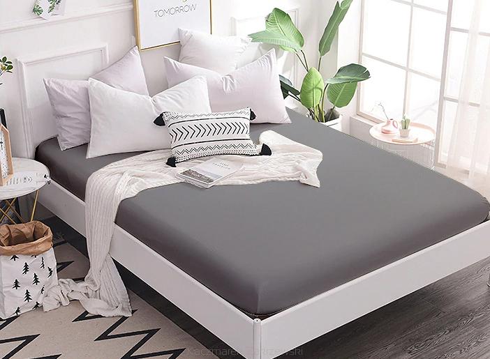 Prześcieradło jersey z gumką 200x220 szare