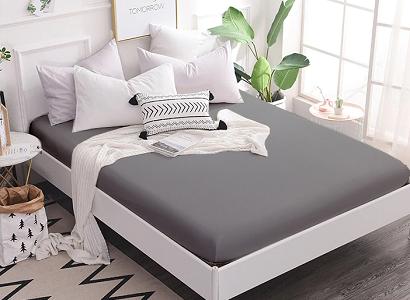 Prześcieradło jersey z gumką 200x220 szare