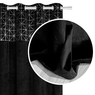 Czarna Zasłona Welurowa 140x250 Glossy