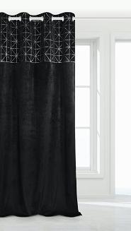 Czarna Zasłona Welurowa 140x250 Glossy