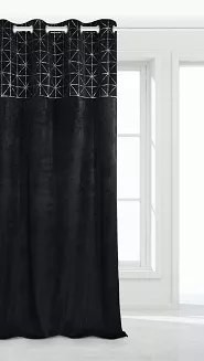 Czarna Zasłona Welurowa 140x250 Glossy