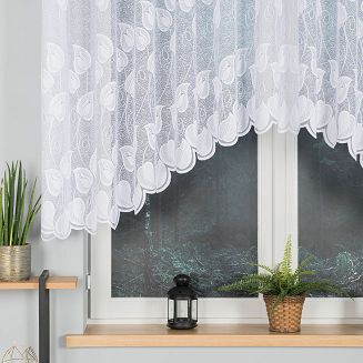 Firanka żakardowa gotowa na żabki NORA 300x130 biała