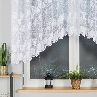 Firanka żakardowa gotowa na żabki NORA 300x130 biała