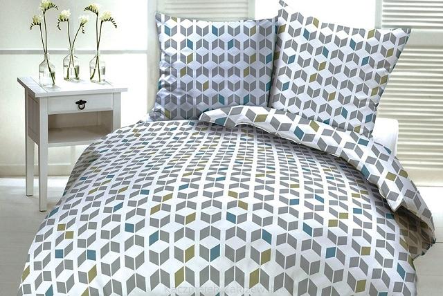 Pościel z kory 100% bawełna 160x200 wzór szare romby