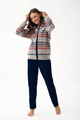 Dres damski welurowy LUNA kod 341 szary granatowy