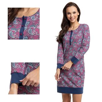 Koszula damska LUNA kod 117 bordowa paisley