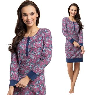 Koszula damska LUNA kod 117 bordowa paisley
