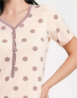 Koszula damska LUNA kod 165 morelowa w grochy