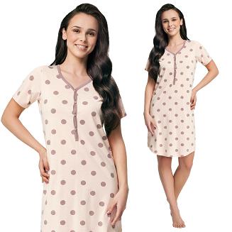 Koszula damska LUNA kod 165 morelowa w grochy