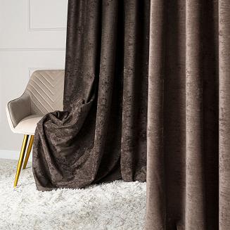 Zasłona gotowa na przelotkach SOFT 140x260 ciemny chłodny brązowy