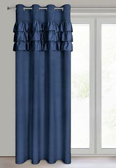 Zasłona gotowa na przelotkach SAMI 140x250 Eurofirany granatowy