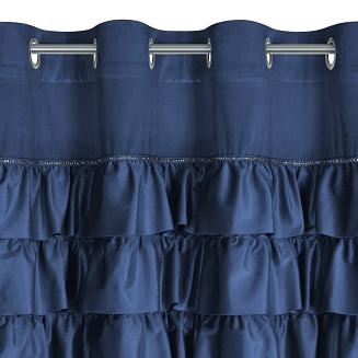 Zasłona gotowa na przelotkach SAMI 140x250 Eurofirany granatowy