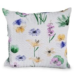 Poszewka z kory 70x80 wzór kwiaty na białym tle