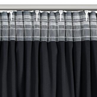 Zasłona gotowa na taśmie CARLI 140x250 Eurofirany czarny