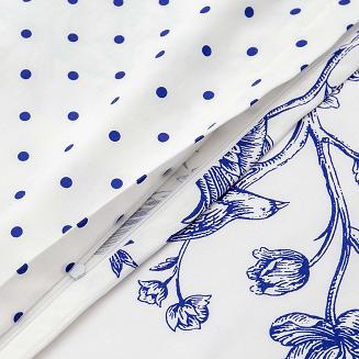 Pościel satyna bawełniana(P) BLUE BLANC/220x200 LUXURY