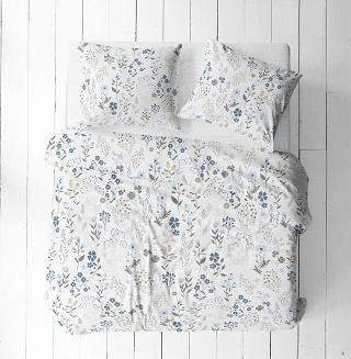 Poszewka z kory 40x40 biała niebieska szara letnia łąka