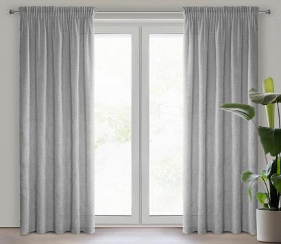 Zasłona gotowa na taśmie AGIS 140x270 Eurofirany srebrna z puszystym włoskiem