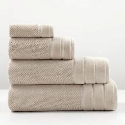 Ręcznik bawełniany o ryżowej strukturze Loren 70x140 beżowy