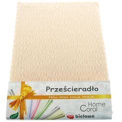 Prześcieradło z kory 160x200 100% bawełna beżowe